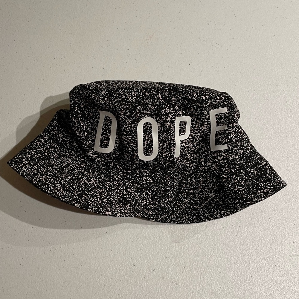 DOPE Black Speckled Bucket Hat with White Logo